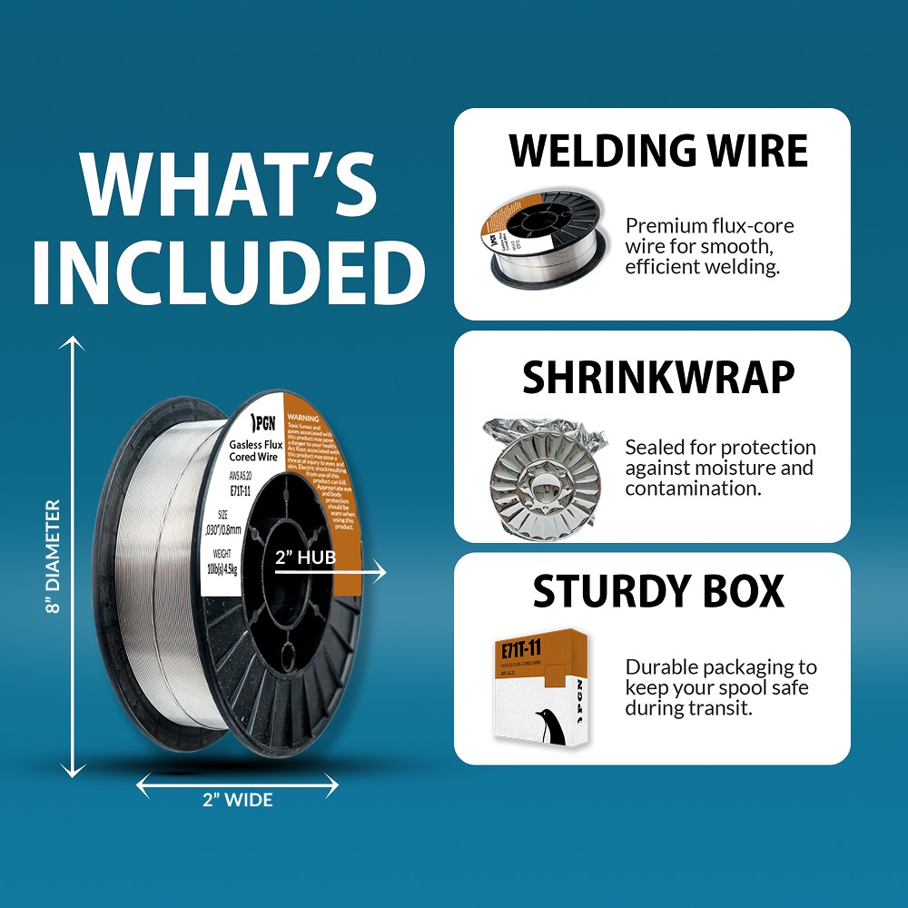 E71T-11 .030″ – 10-Lb – Flux Core Welding Wire – Gasless Mild Steel MIG