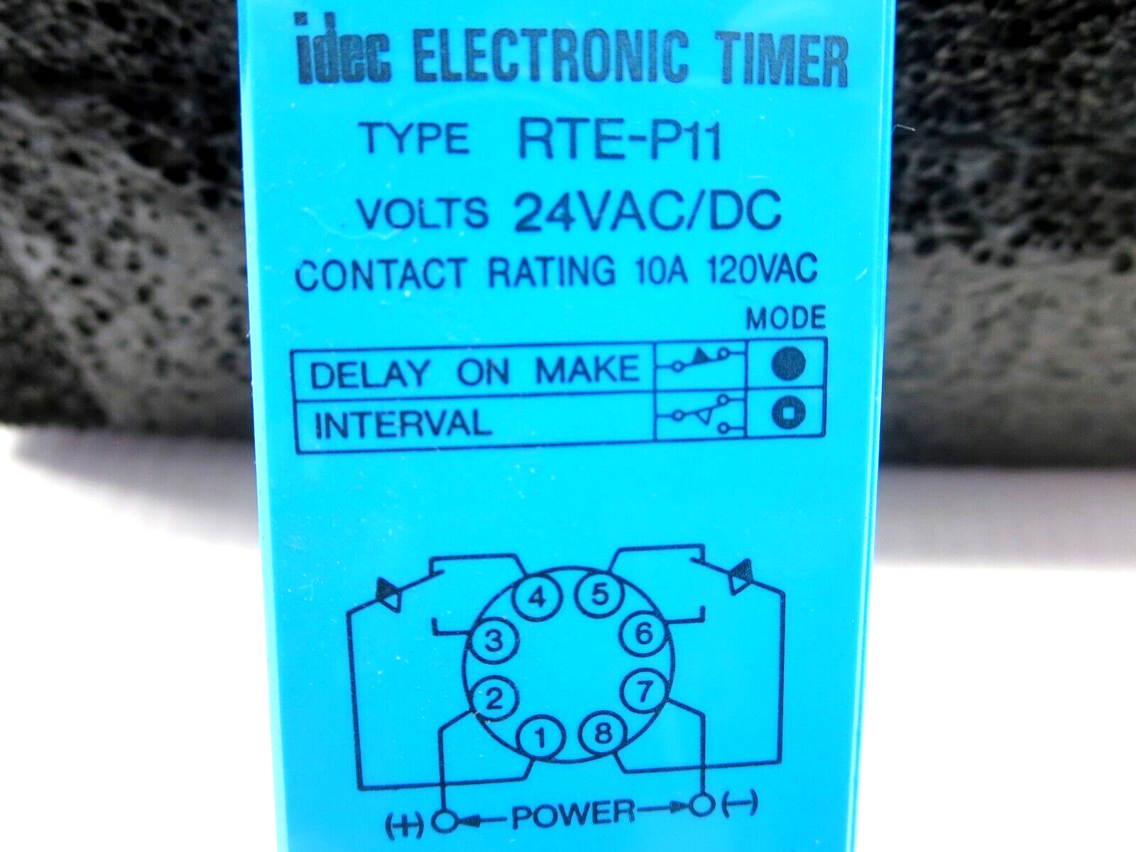 Idec RTE-P11 & P-B 27E122 Relay Time Delay W/Base 8 Pin 24VAC/DC See Pics Used