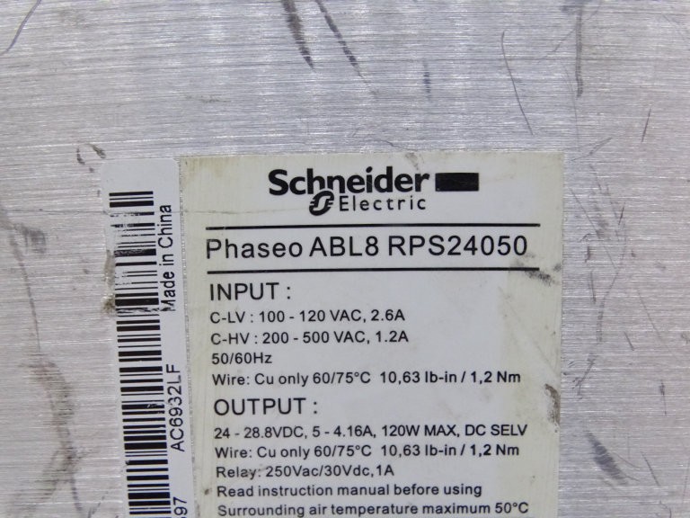 SCHNEIDER ELECTRIC ABL8RPS24050 POWER SUPPLY