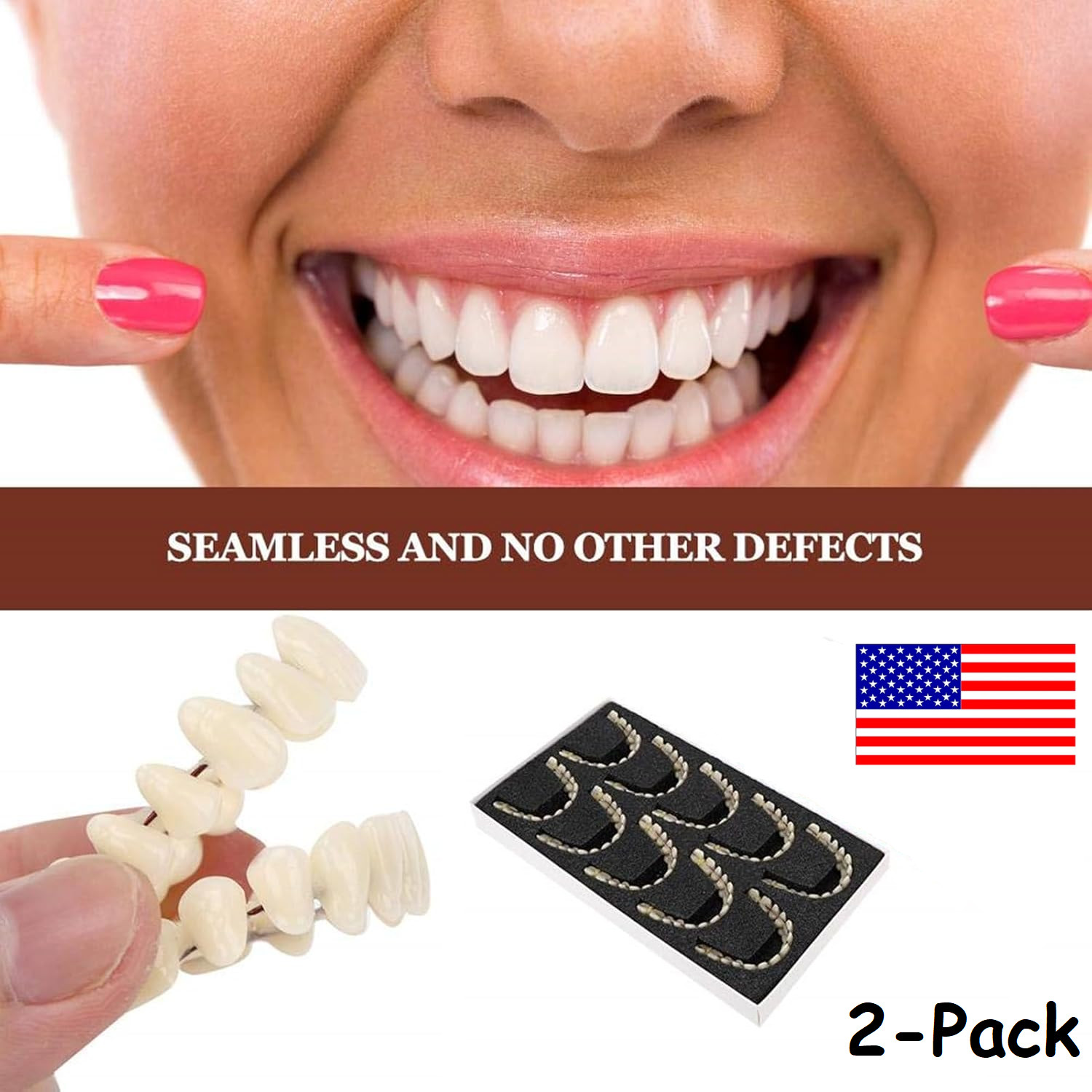2Pack /20 Set Resin Denture False Teeth, Teeth Teaching Model Resin Denture US