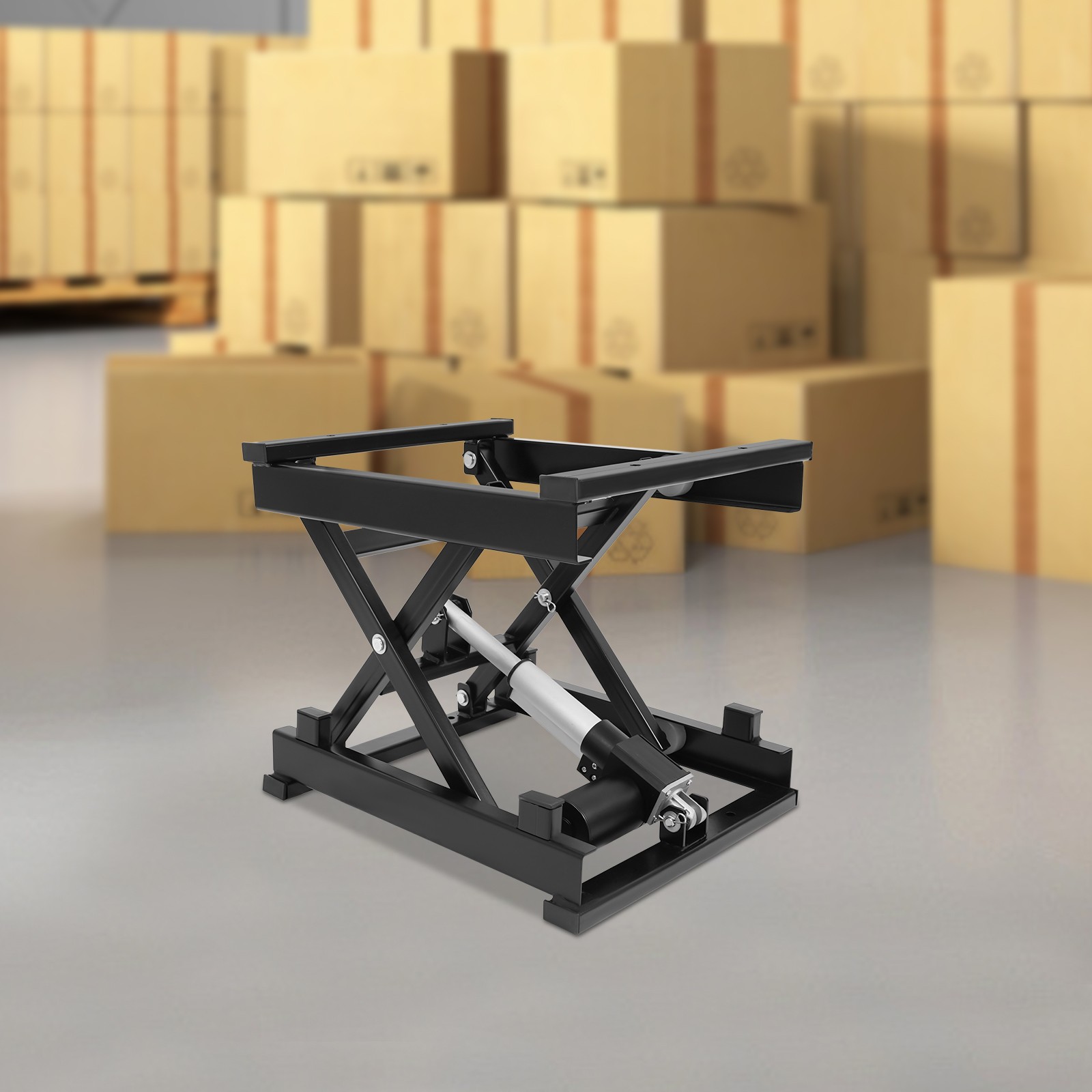 Electric Scissor Lift Table Hydraulic 130 lbs Adjustable Height 7.17-16.14in