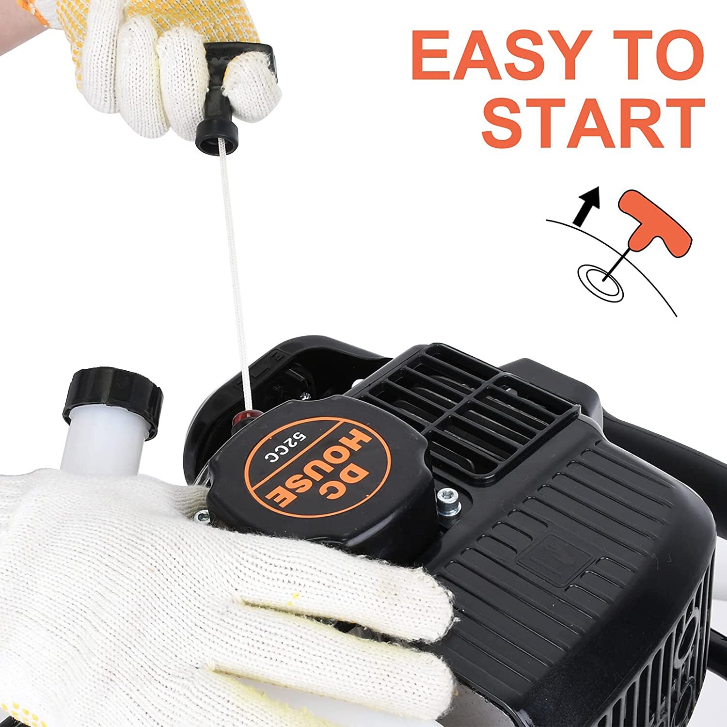 EPA Certified 52CC 2.4HP Auger Post Hole Digger 3/4» Shaft Drill Bits Optional