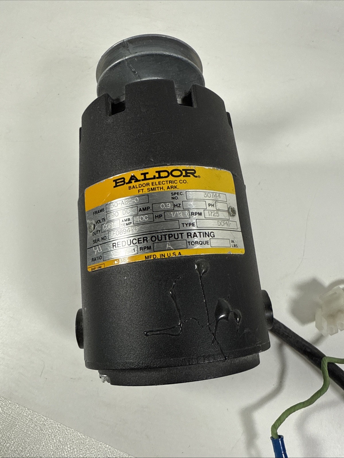 Baldor Motor HP 1/12 VOLTS 90DC RPM 1725 DCPM