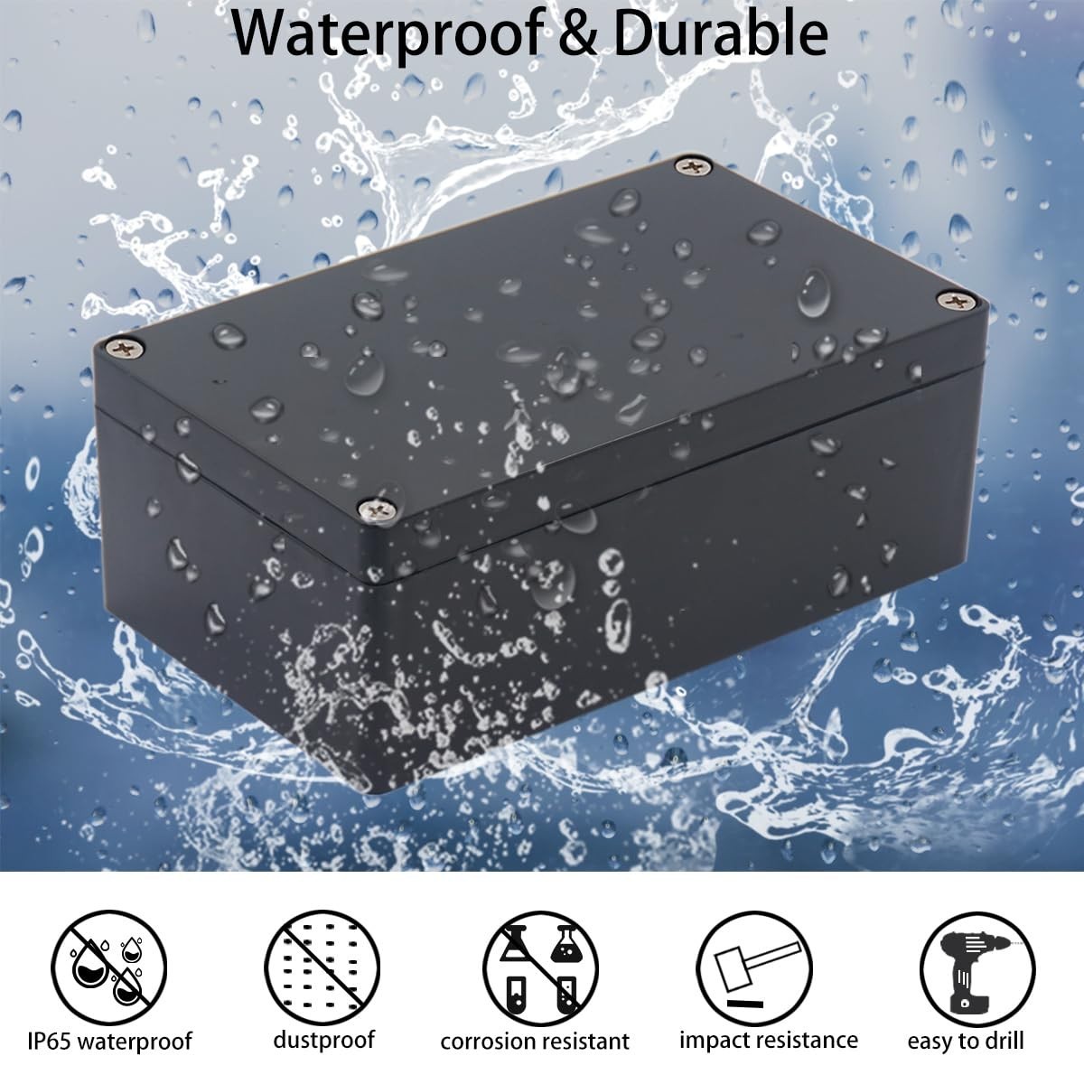 Junction Box, Project Case Power Junction Box, Project Box Black (7.87″X4.72″X