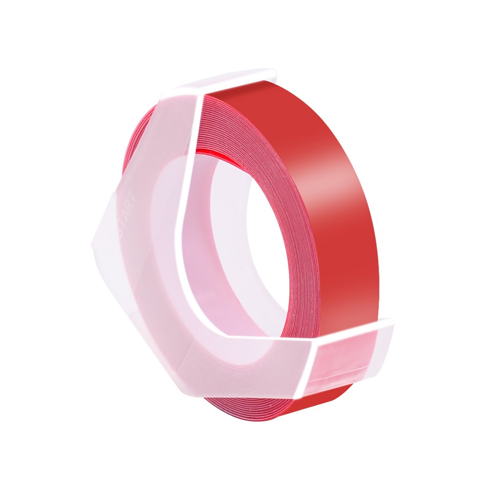 3D Emobssing Tape White on Red 520102 For Dymo Organizer Xpress Label Maker 9mm