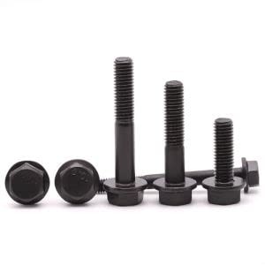 M8-1.25 x 70mm (10 Pack) Flanged Hex Head Bolts, Hexagon Flange Screws, Black…