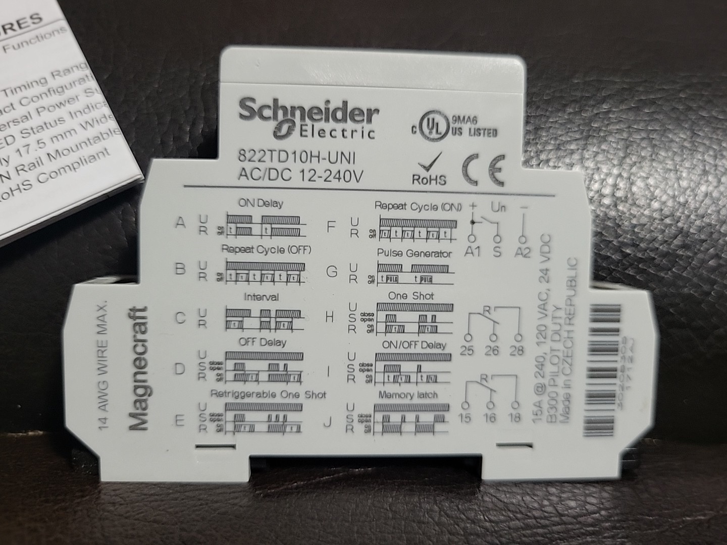 Schneider Electric Timing Relay 822TD10H-UNI 822TD-10H/UNI Magnecraft PE82103E