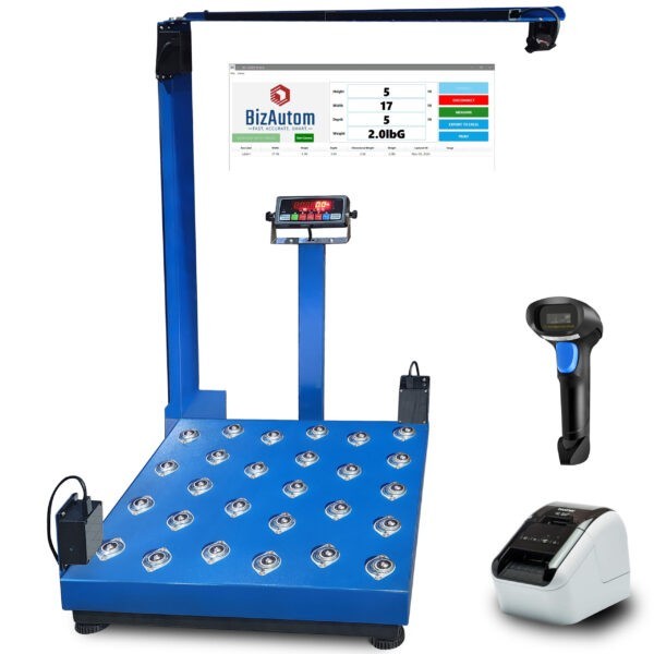 New BizAutom BA-DS2424 Laser Dimensional Scale 500×0.1lb w/ Cam, Scanner Printer