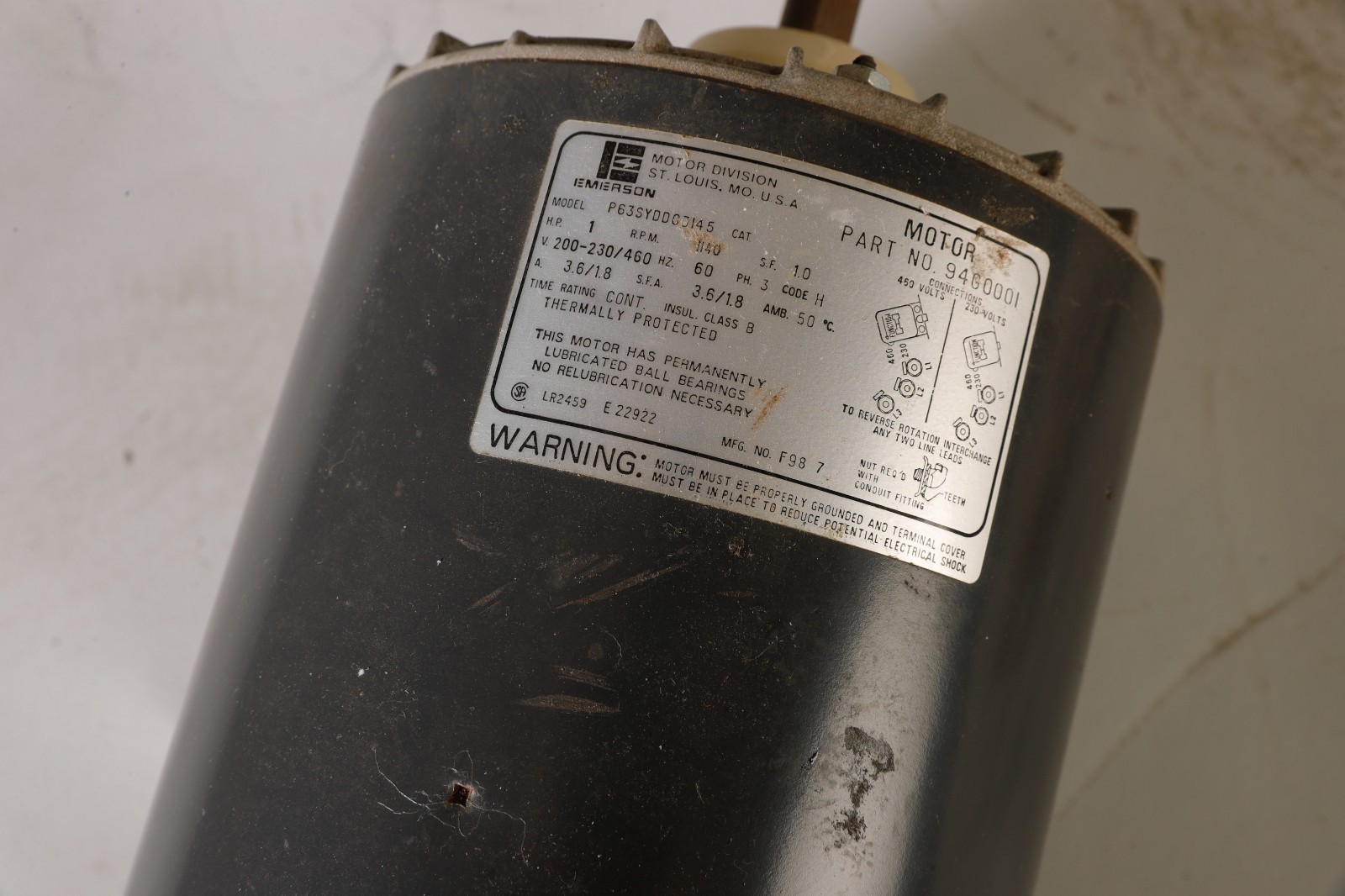 OEM Lennox 94G0001 Condenser Fan Motor 1HP 200-230/460V 3PH-open box