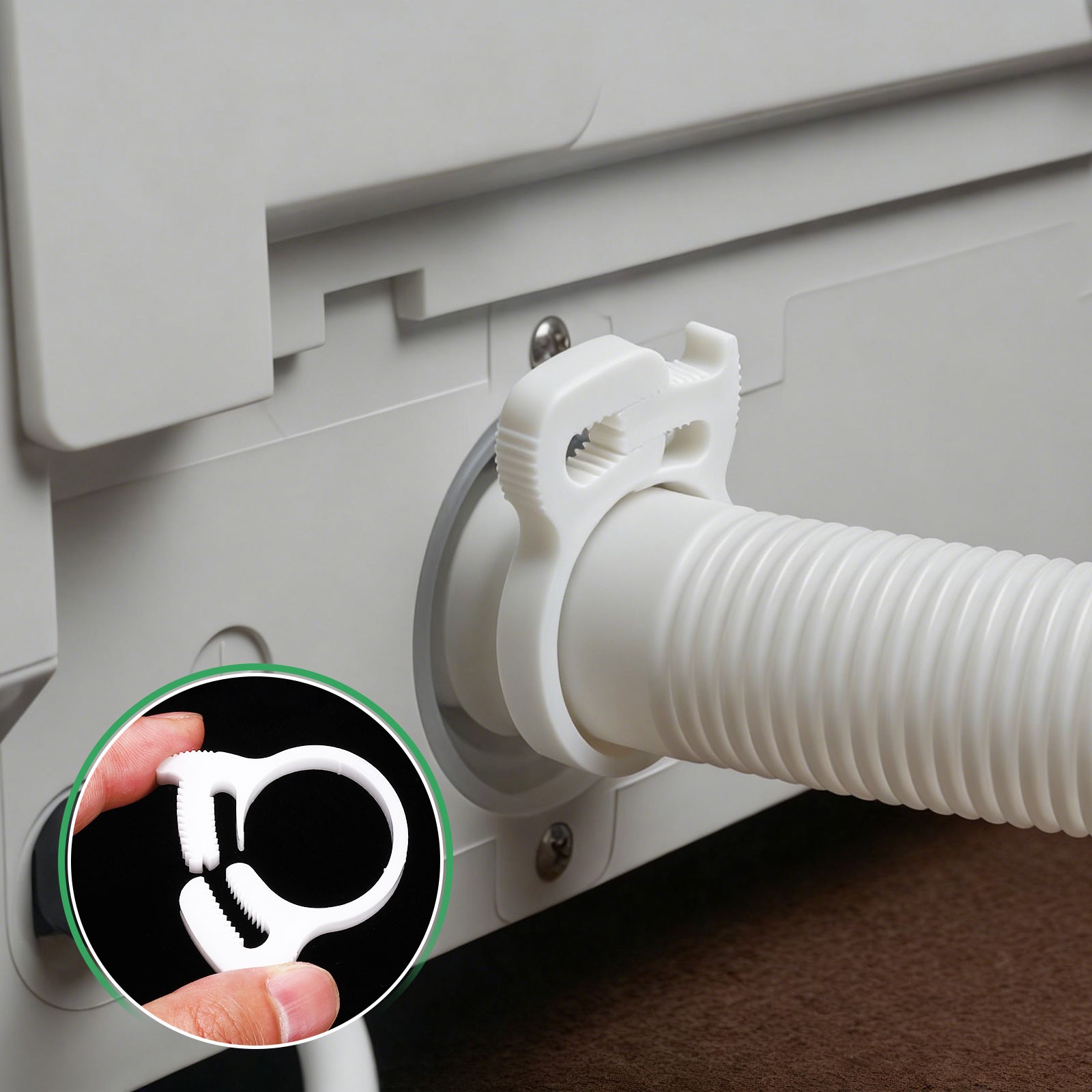 15pcs Double Snap Grip 21.5-25mm Heavy Duty Plastic Hose Clamps Kit, White