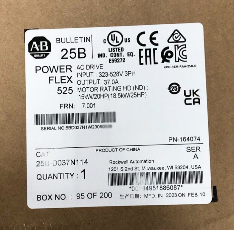 1PCS New 25B-D037N114 Allen-Bradley 25B-D037N114 AC Drive 3 Phase Fast Shipping