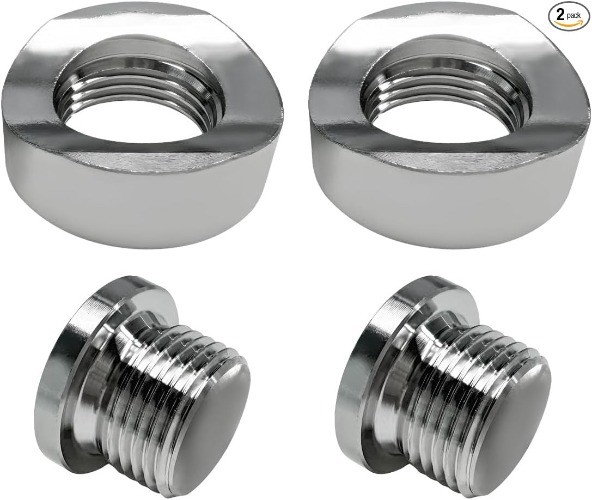 2 PCS M18×1.5 Stepped Mounting Bung and Plug, 304 Stainless Steel Size: 2 PCS