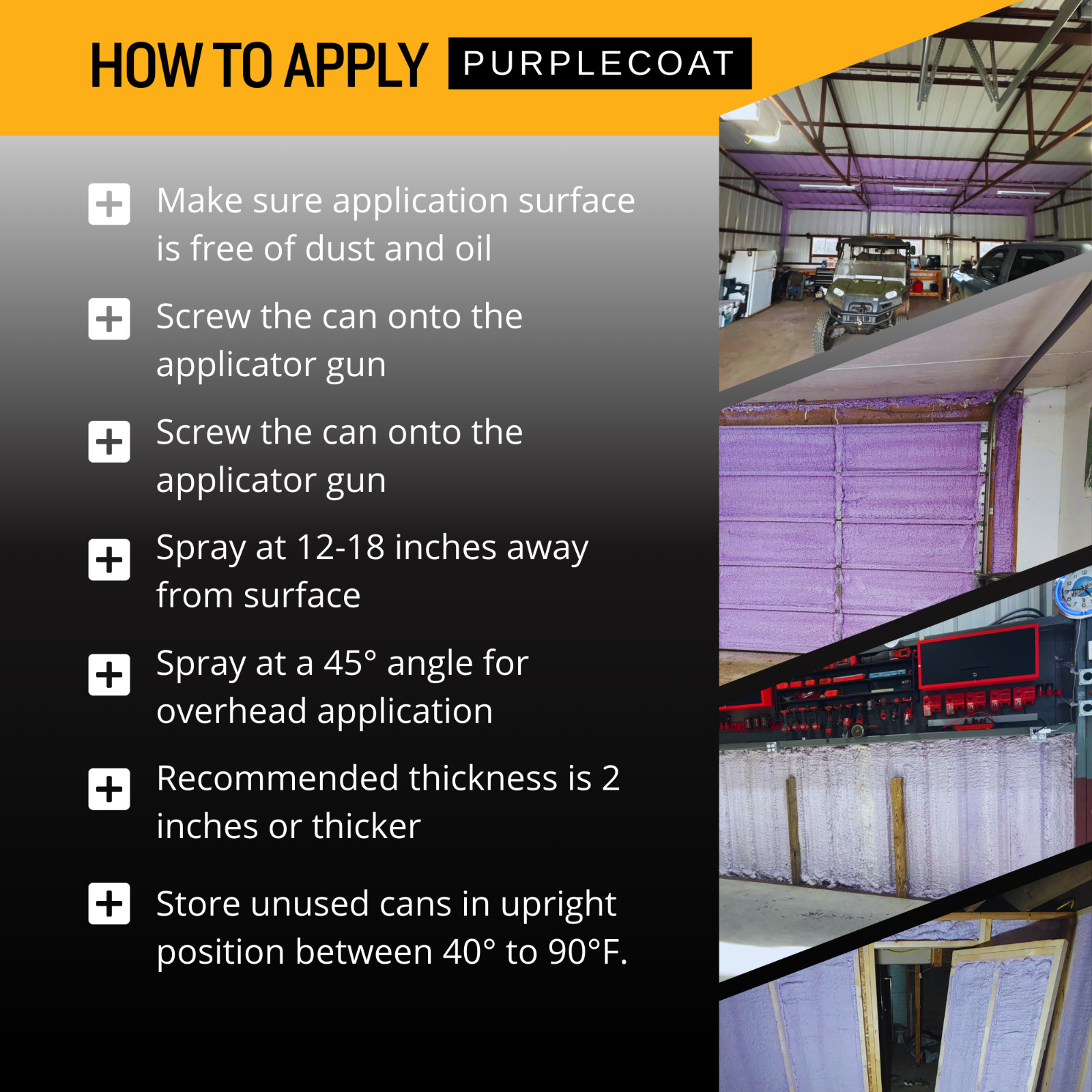 Vega Bond Purplecoat Closed Cell Insulation Spray Foam -Covers 240 BF-12pack Set