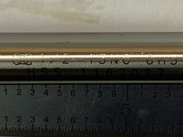 1/2-13 x 6″ LONG Pulley Tap GH3 2 Flute Spiral Point OSG #1295500