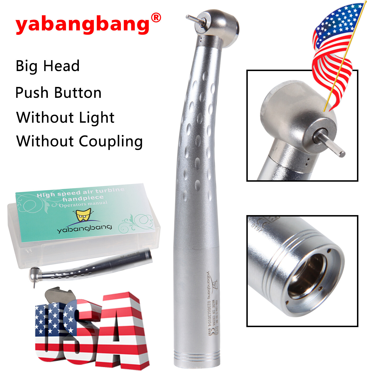 Yabangbang Dental High Speed /LED Fiber Optic Handpiece/4/6 Holes Quick Coupler