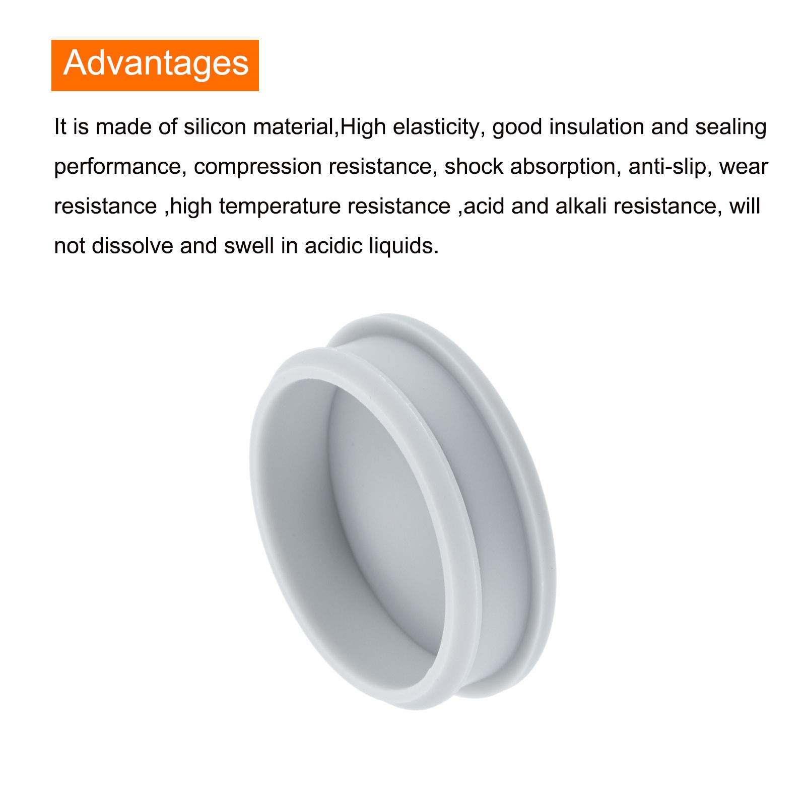 Silicone Snap in Locking Hole Plugs, Seal Cover Panel Round 56.6mm Grey,1Pcs
