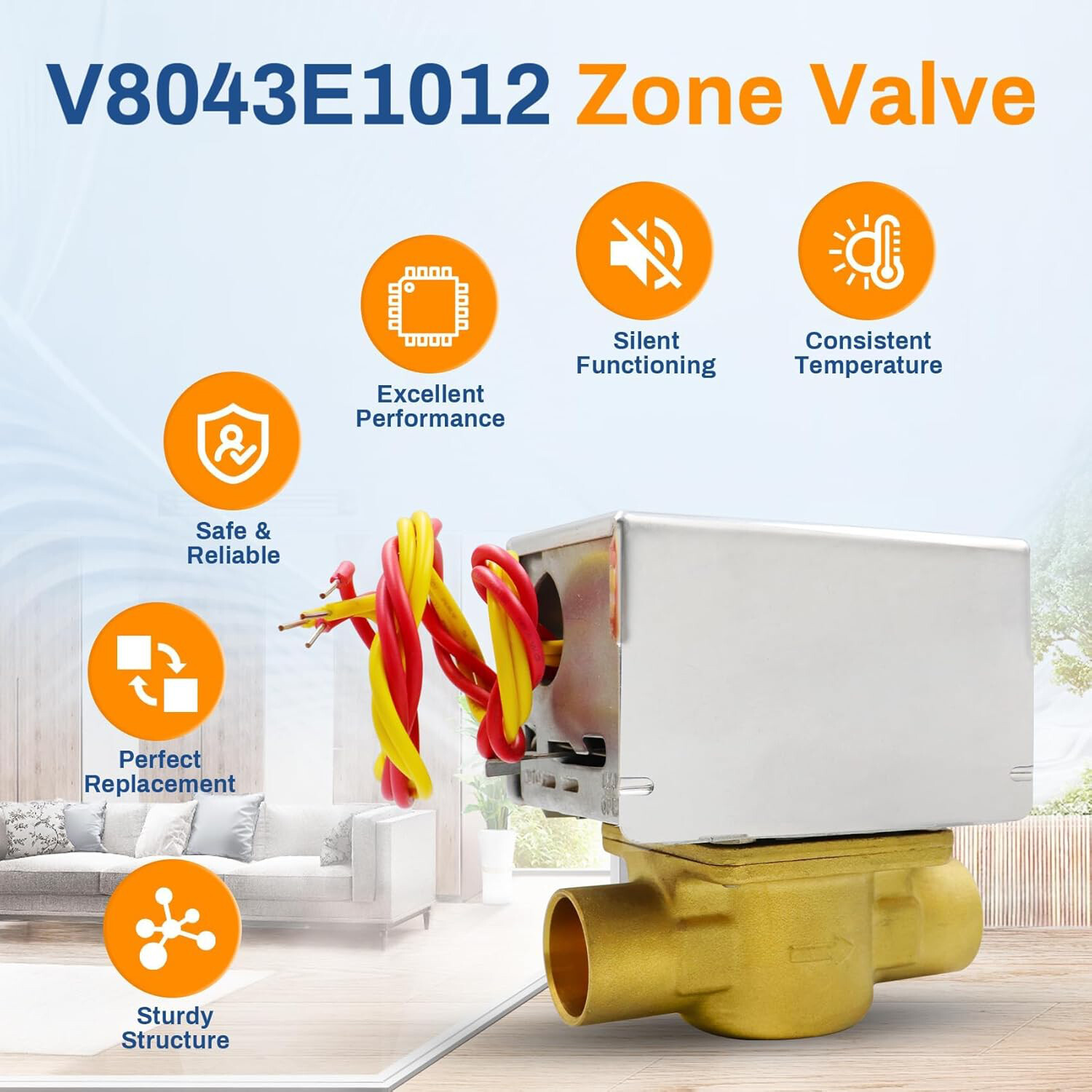 3PC V8043E1012 Motorized Zone Valve,3/4″ Sweat Zone Valves replacement honeywell