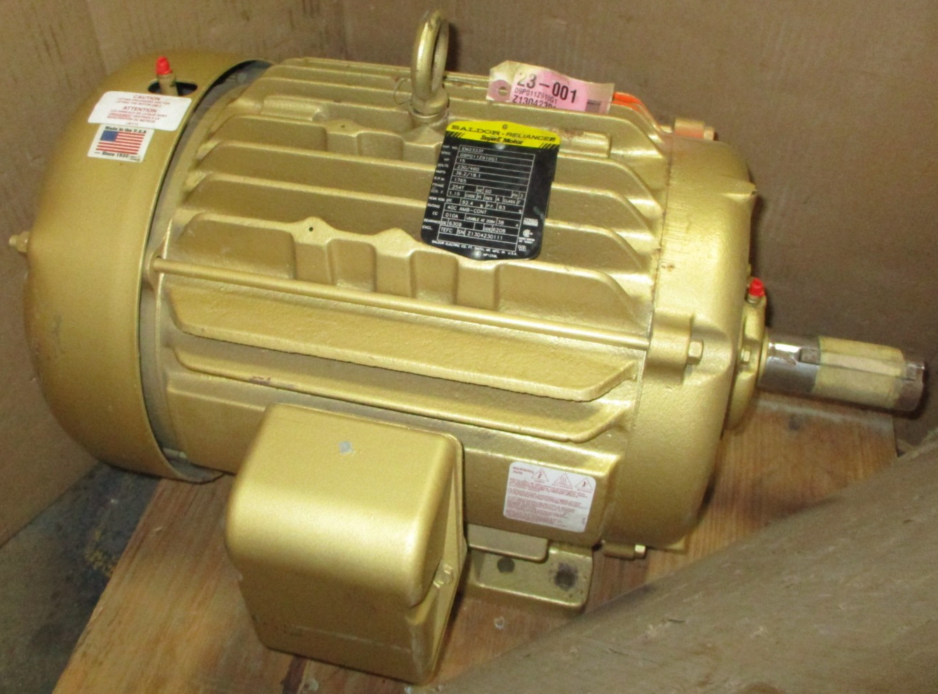 Baldor Reliance EM2333T SuperE Motor 15HP 3PH 254T 1765RPM 230/460V 53531HM