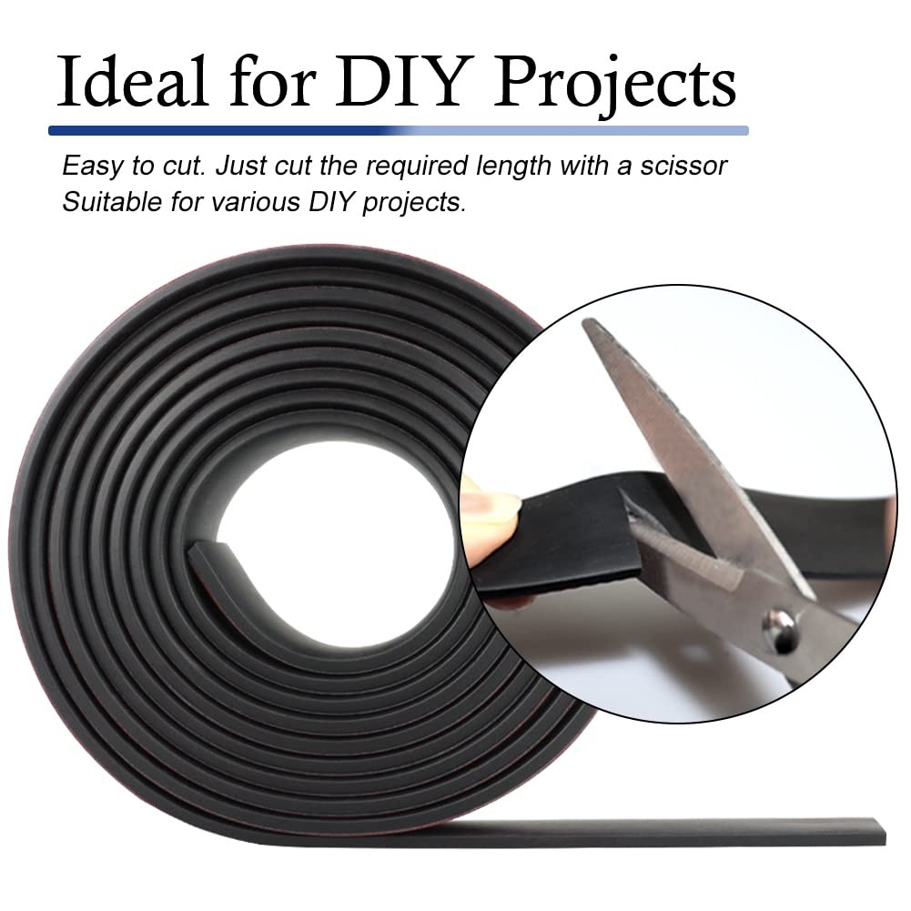 1 in x 1/8 in x 10 ft Neoprene Rubber Strip with Adhesive Backing Gasket
