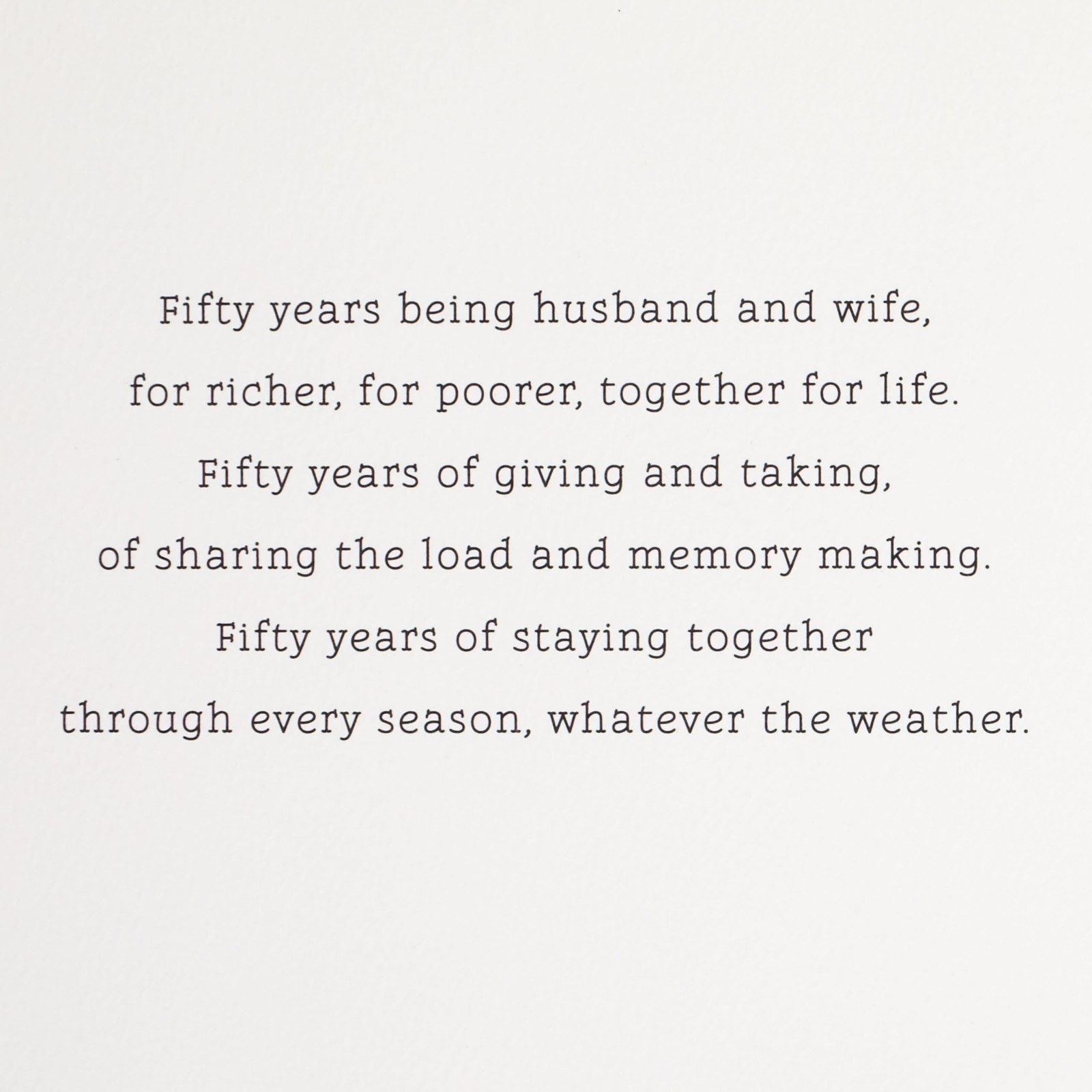 Hallmark 50th Anniversary Card 5 inches x 7.2 inches, Golden
