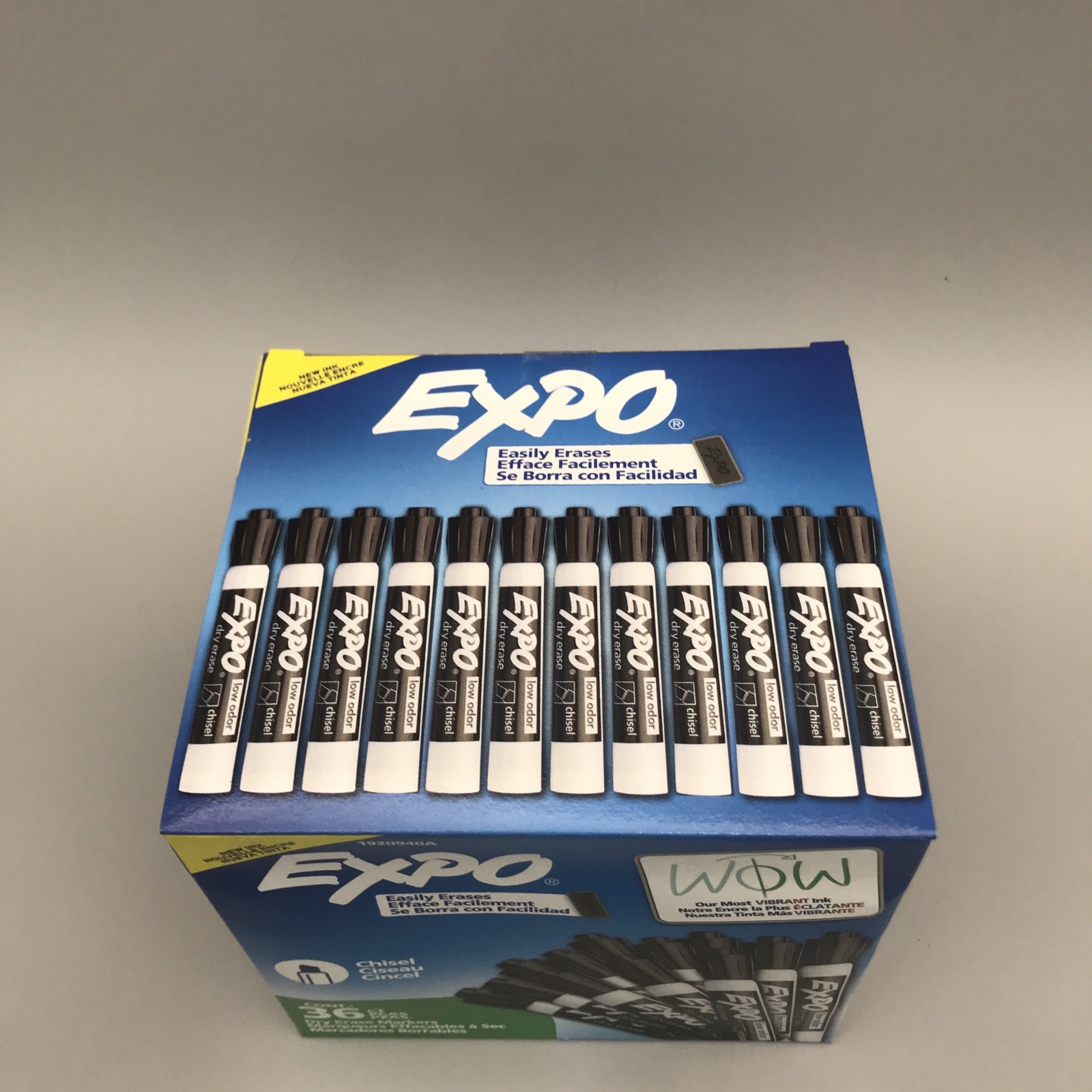 EXPO Dry Erase Markers Low Odor Ink Black Chisel Tip 36 Count New