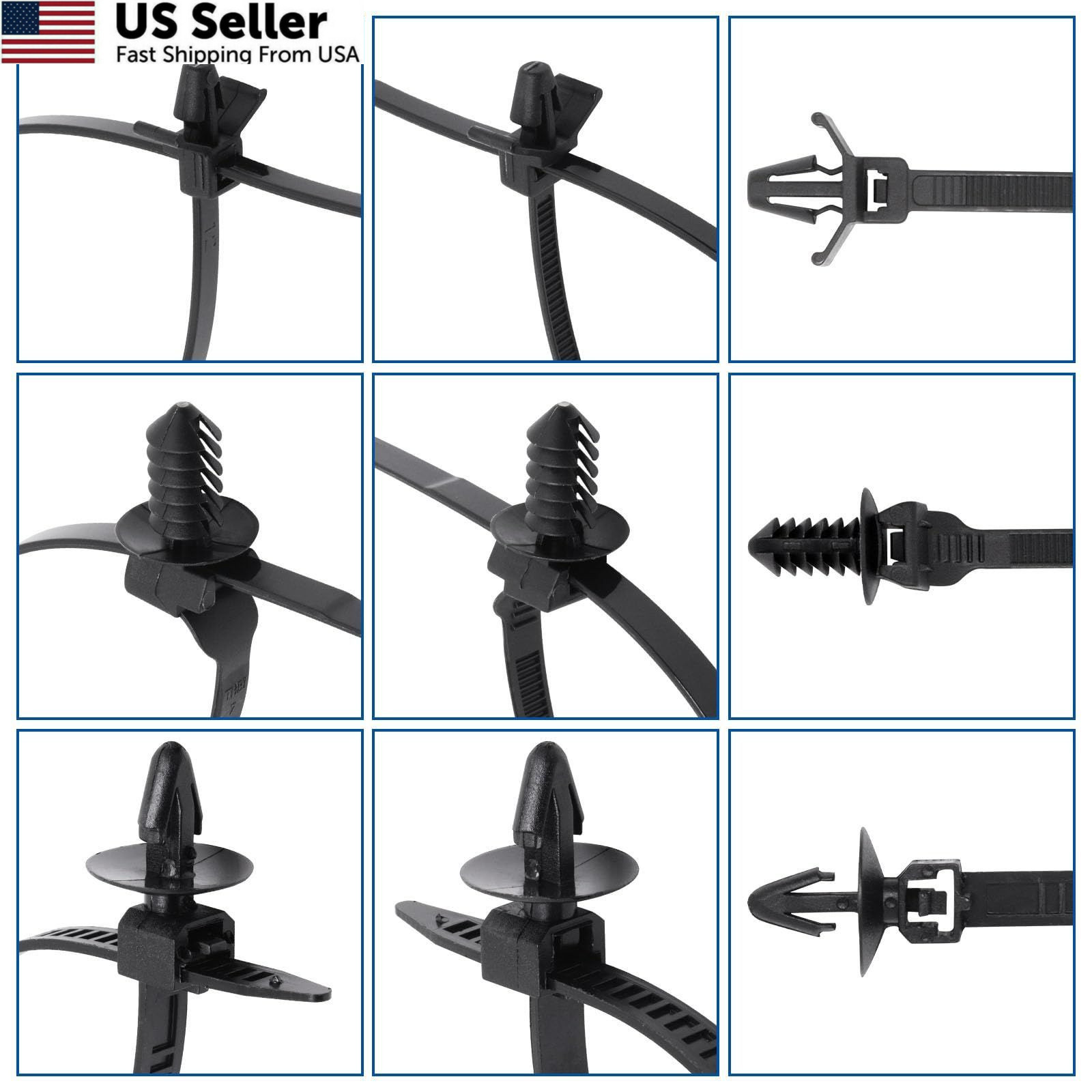 YuGtcen 60pcs Zip Ties Assorted Sizes, 6 Popular Size Push 60pcs, Black