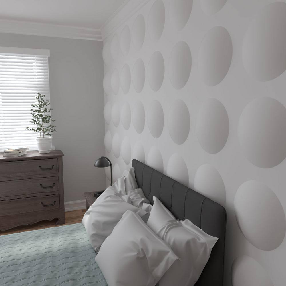 Sloane White 3 In. X 1-3/5 Ft. X 1-3/5 Ft. White PVC Decorative Wall Paneling 1-