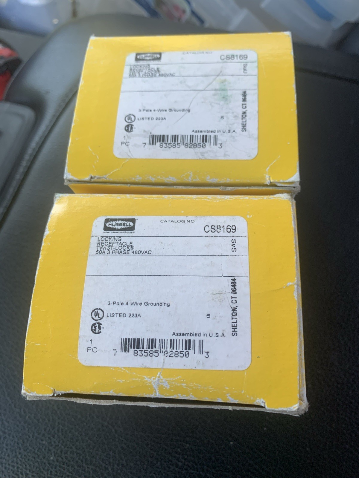 Lot Of 2 Hubbell CS8169 50A 3Phase 480V 3Pole 4Wire Ground Non-NEMA Receptacle