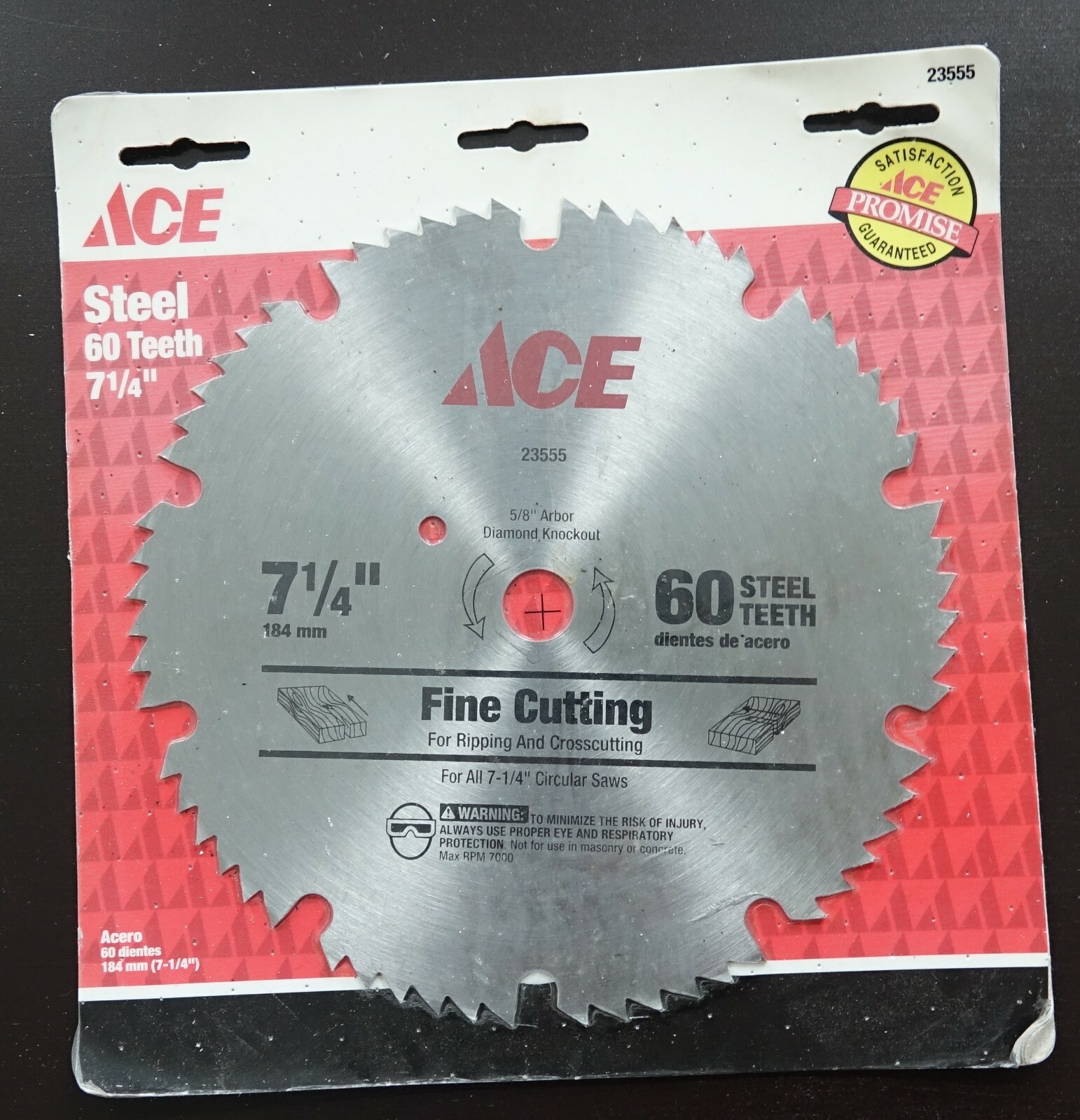 American Emblem Tool Ace Steel fine cutting Saw Blade (23555) 7-1/4 60T