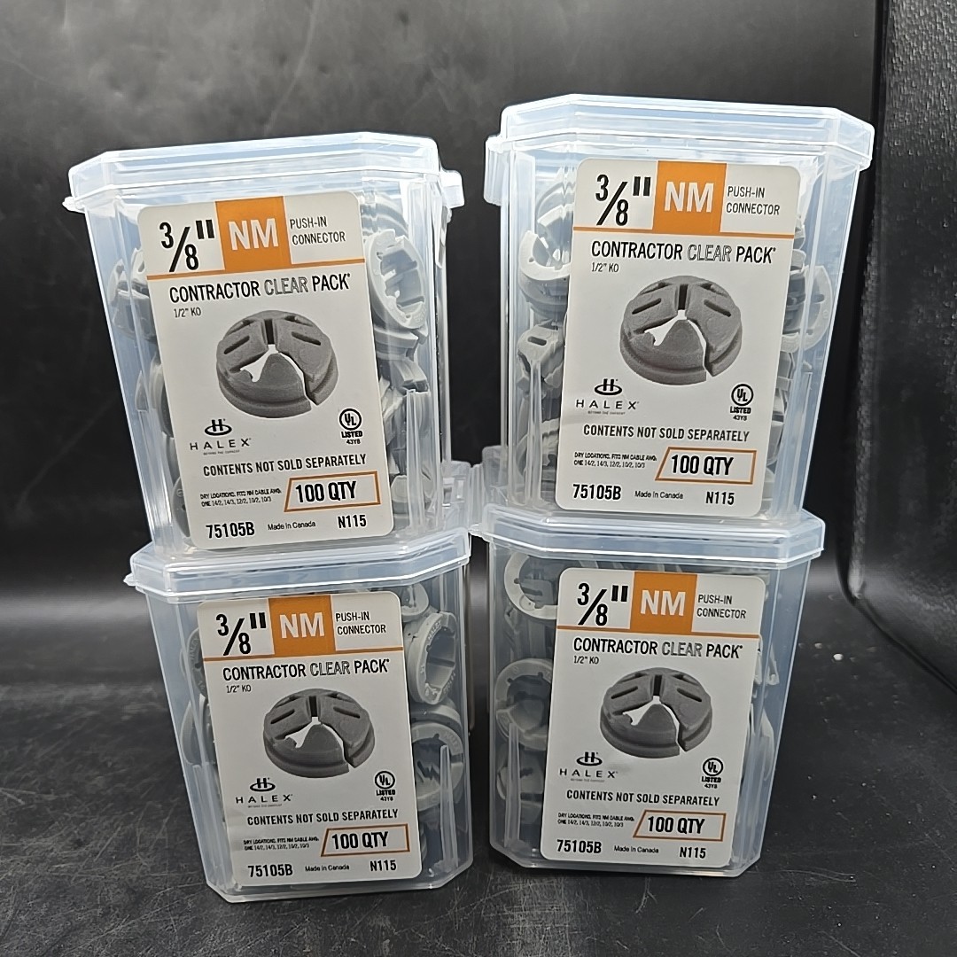 400 Count Halex 3/8 in. – 1/2 in. Knockout Non-Metallic Push-In Connector 75105B
