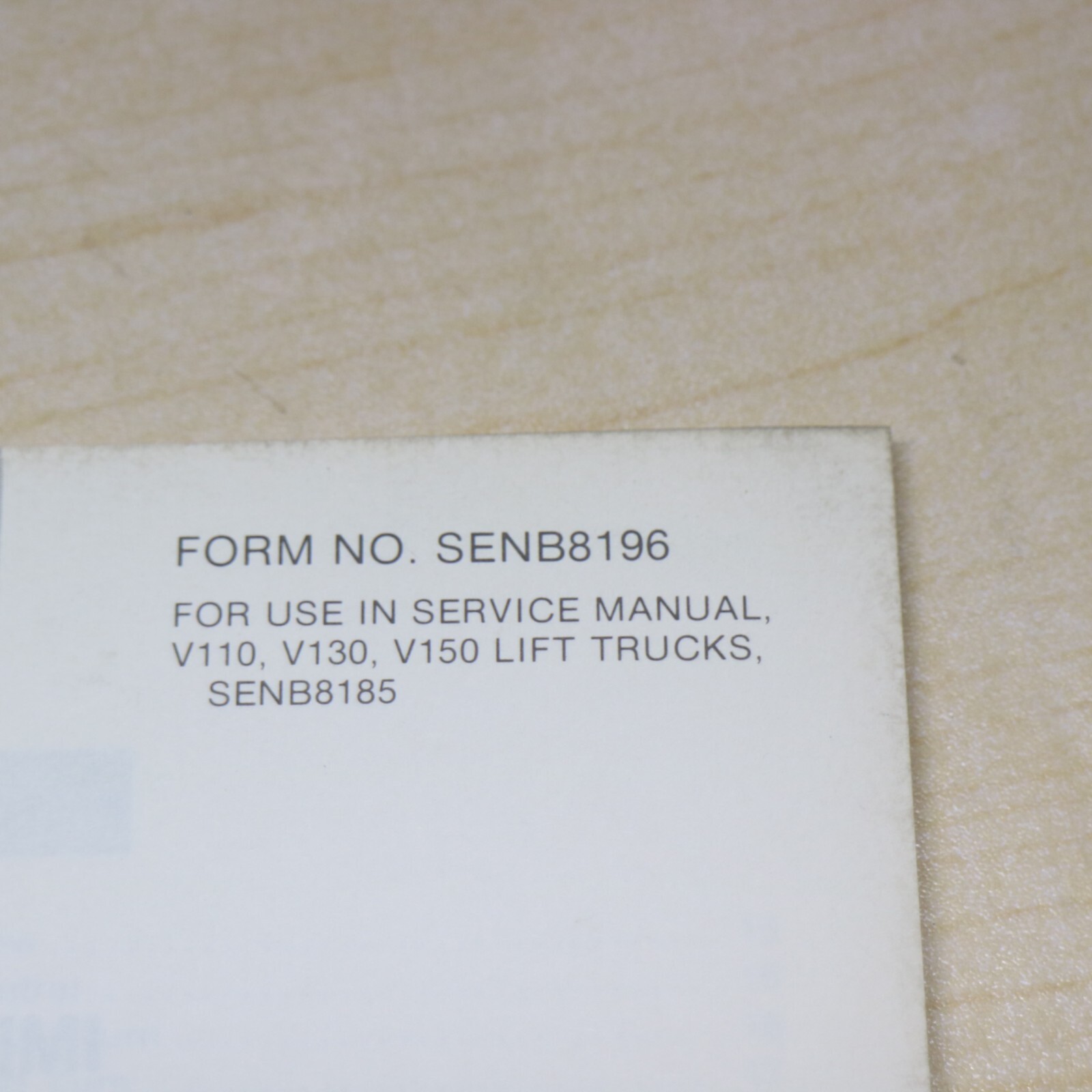 CAT Caterpillar V110 V130 V150 Forklift Shop Service Systems Manual book testing