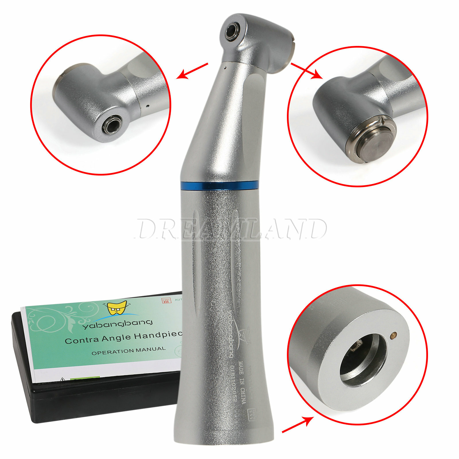 Dental Internal Water Spray Contra Angle Low Speed Handpiece Push Button USA