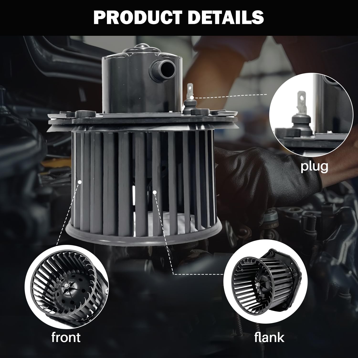 Front 700100 AC Heater Blower Motor Fan Fit for Chevy for GMC K1500 K2500 C15…