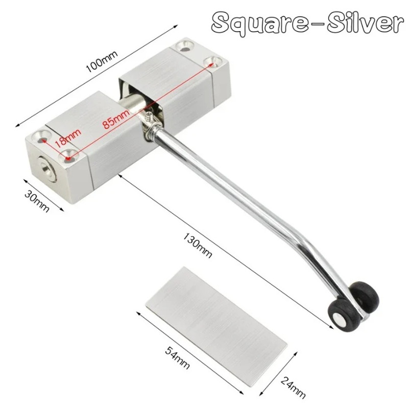1pc 30kg Adjustable Tension Automatic Door Closer Spring Hardware Set White