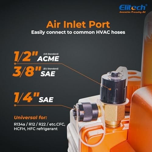 HVAC Vacuum Pump 3 CFM Single Stage Rotary Vane 1/4 HP 2 Pa Ultimate Vacuum for