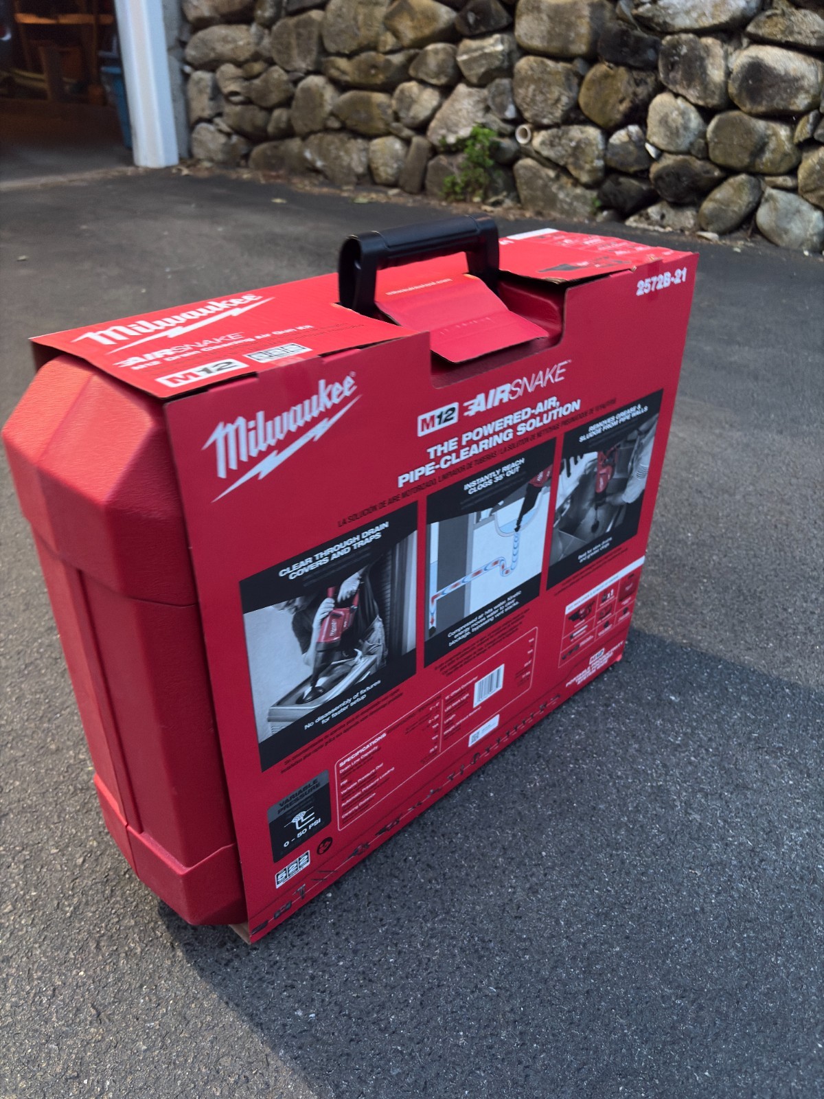 M12 12-Volt Lithium-Ion Cordless Drain Cleaning Airsnake Air Gun Kit 2.0Ah Batt