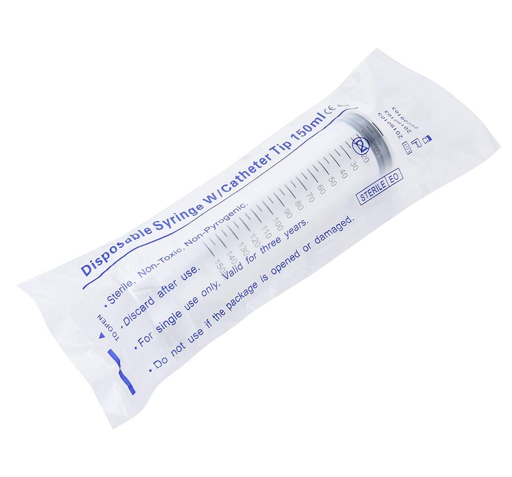 4 Pack 150ml Syringe with Tip Adapter, Large Plastic Garden Industrial…