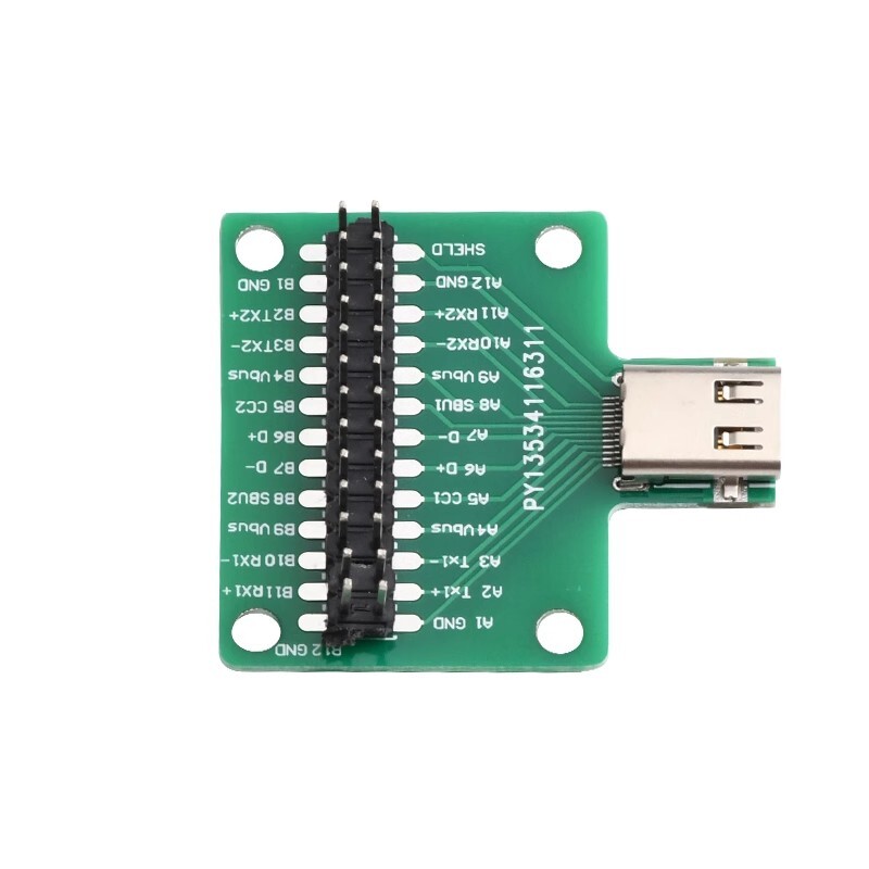 1PCS TYPE-C Test board USB3.124P Female base 40 Mω double-row straight pins #YT