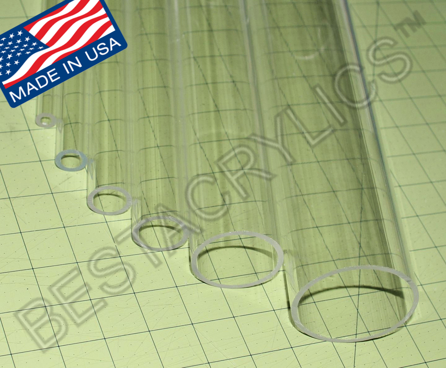 2” OD x 1 3/4″ ID x 12″ CLEAR ACRYLIC PLEXIGLASS TUBE 2″ DIAMETER «SCRATCHED»