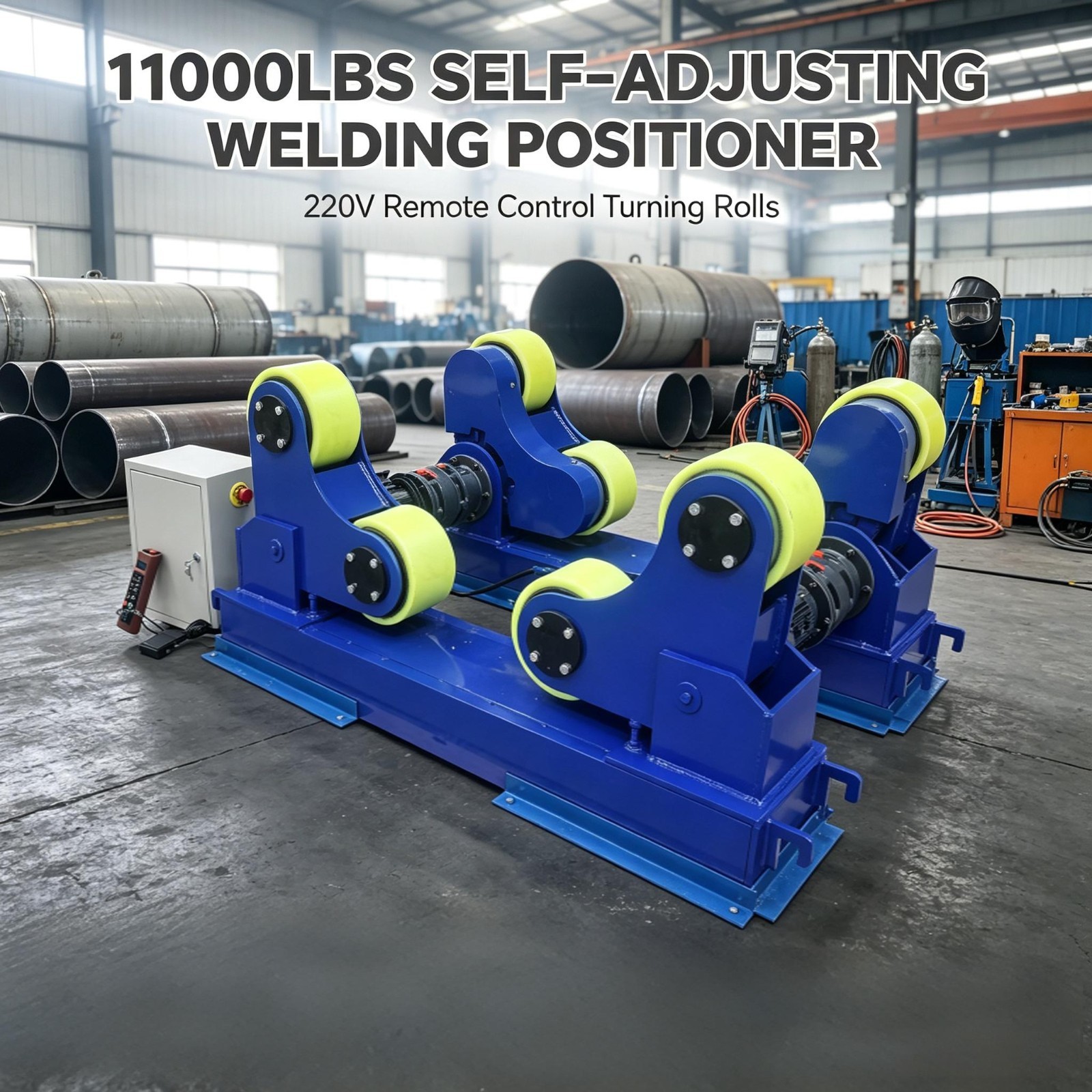 5Ton Welding Turning Roller Positioner 220V Remote Control Turning Rolls Support