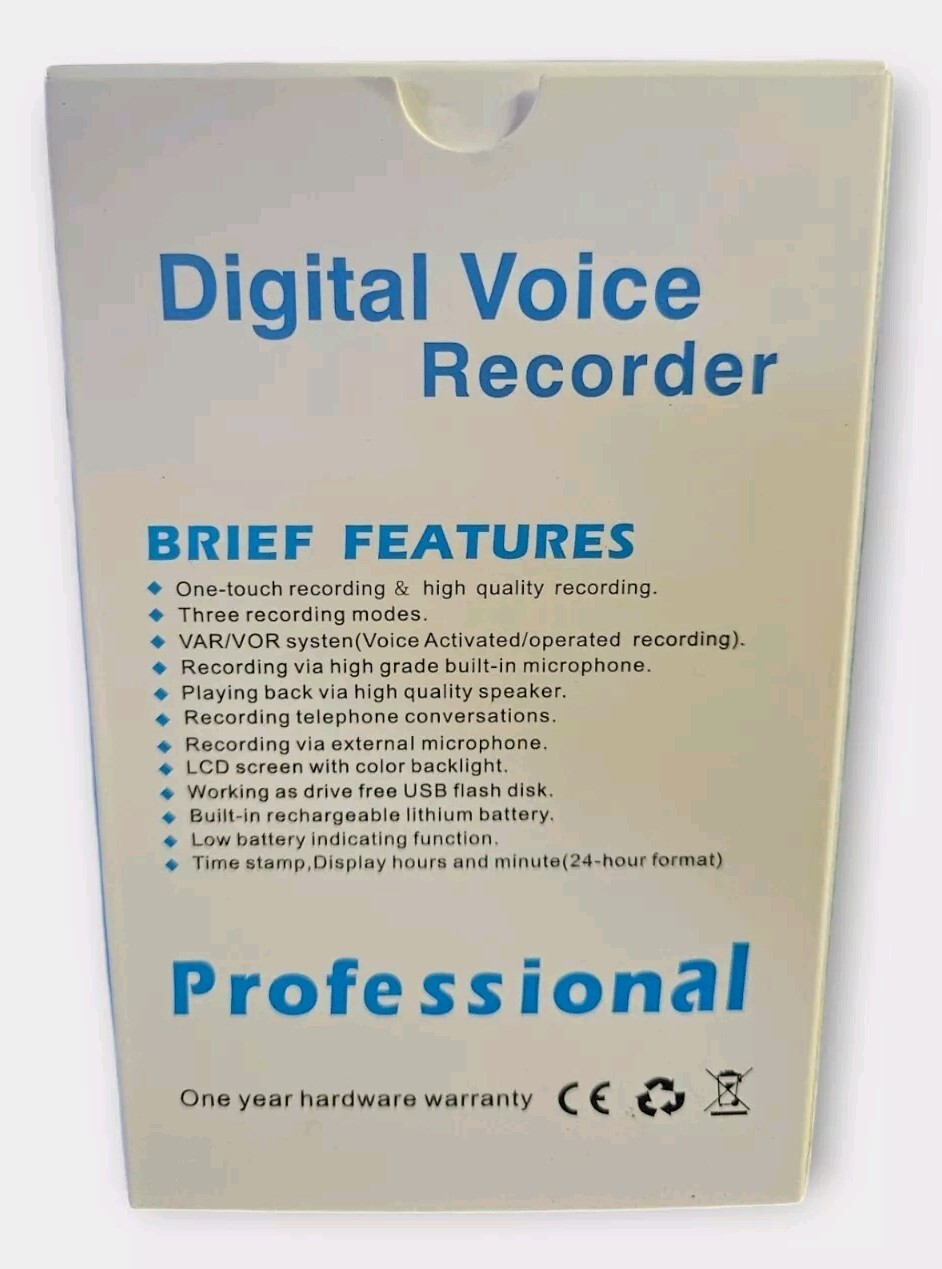 64GB Ai Voice Activated Recorder, DSP Sound Source Noise Reduction. Black