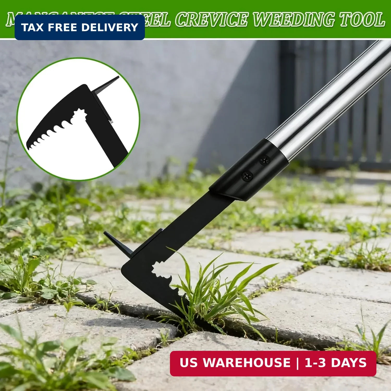 Crack Weeder – Manganese Steel Manual Crevice Weeding Tool, Adjustable Long Hand