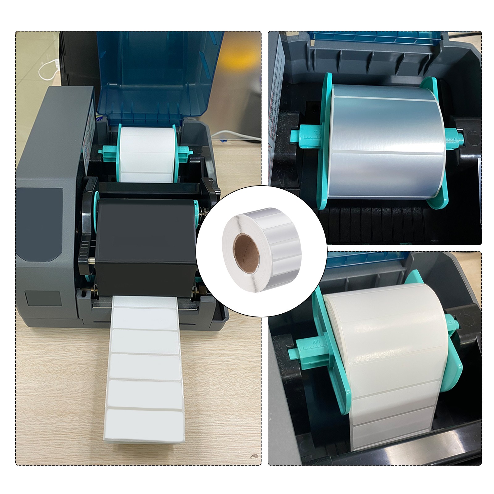 2000 Labels 1 Roll Rectangle Sticker Metallic Silver 1.57″x0.8″ 1 Row