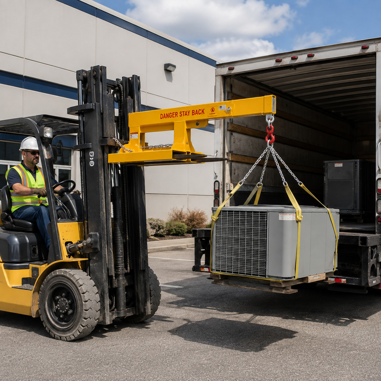 5500 lb Forklift Jib Boom Crane–78″ Extended Reach, Heavy Duty for Pallet Forks