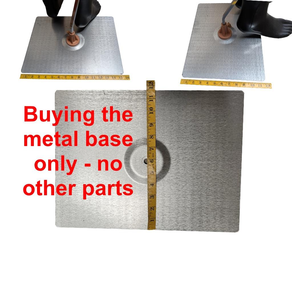 Flat metal stand for plastic full body mannequins (no plastic parts )