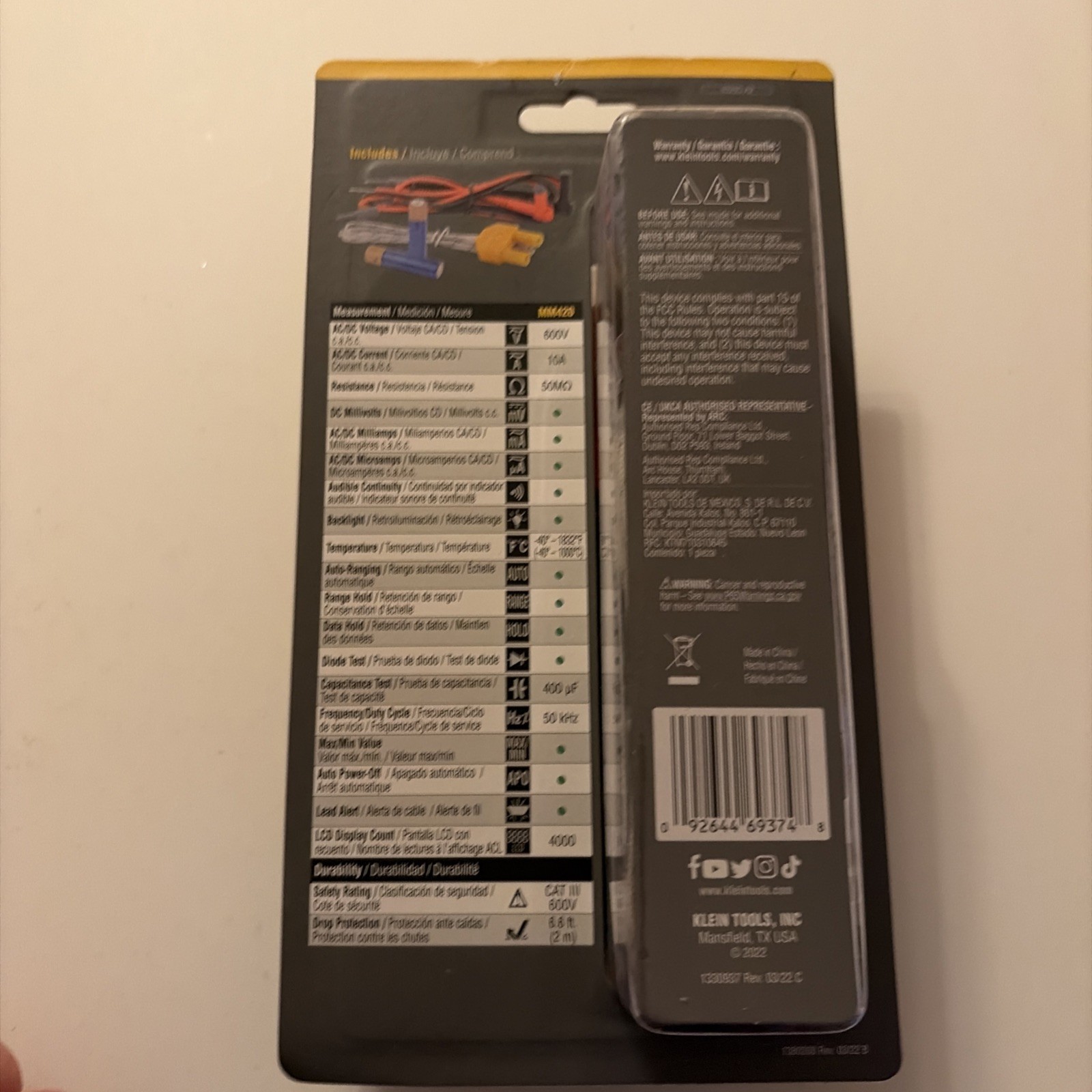Klein Tools MM420 Digital Multimeter 600V AC/DC with Auto-Ranging TRMS BRAND NEW