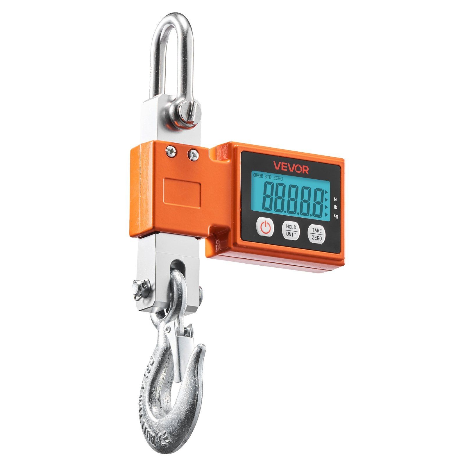 Digital Crane Scale 1100lb/500kg, Cast-Aluminum Body, 0.2lb Resolution