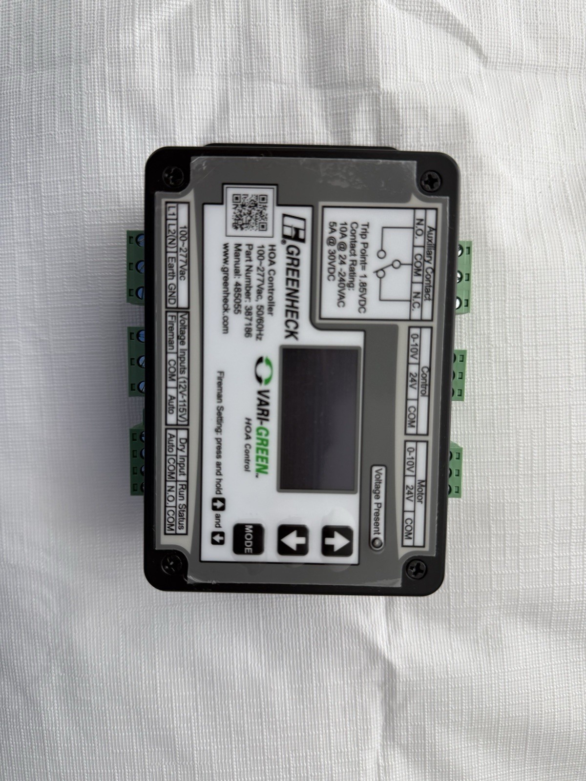 Greenheck 387186 Vari-Green HOA Control Part 100-277VAC 50/60 Hz