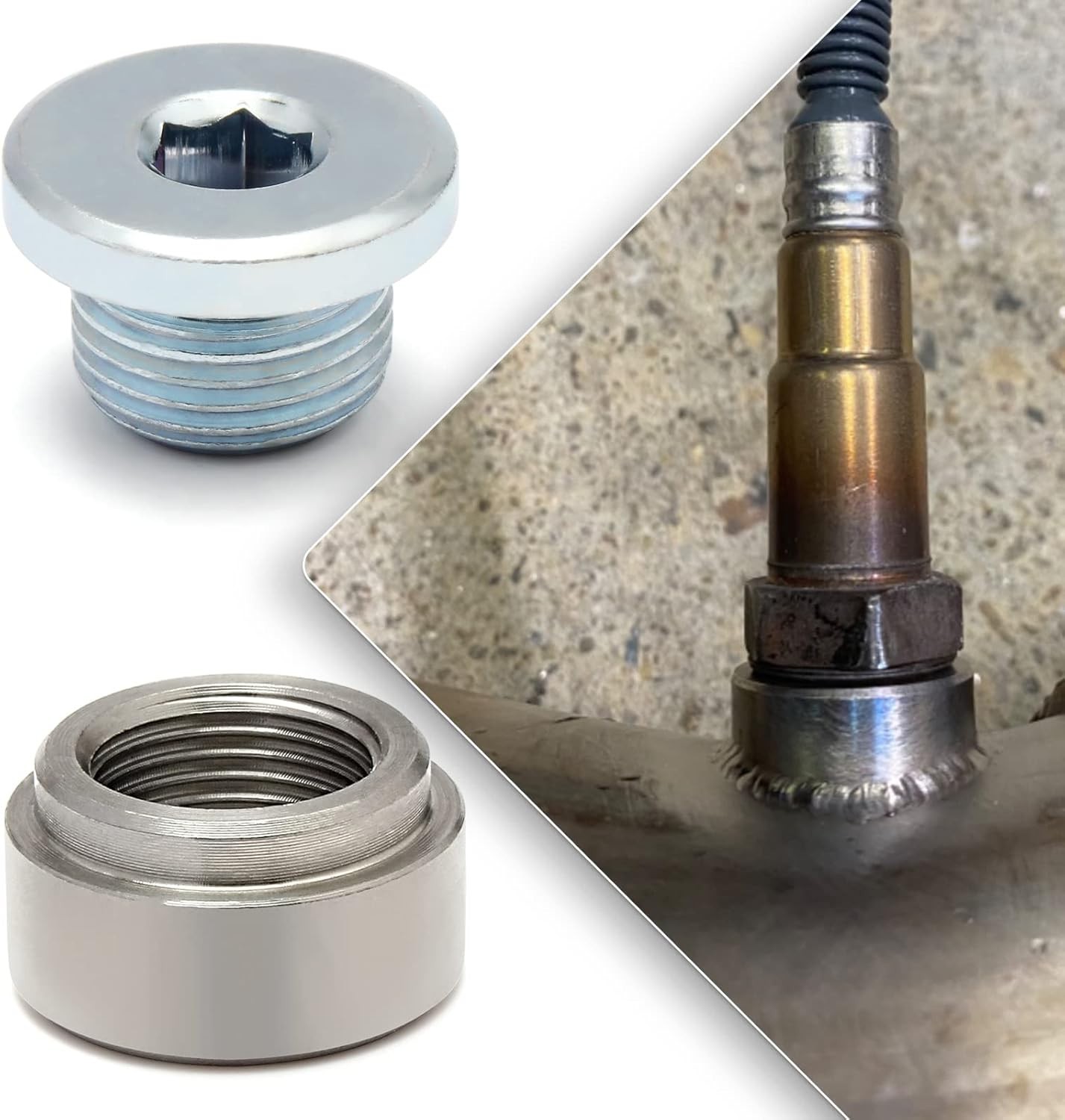 Versatile M18X1.5 Stainless Steel Mounting Bung & Plugs – 2 Each, Easy to Weld