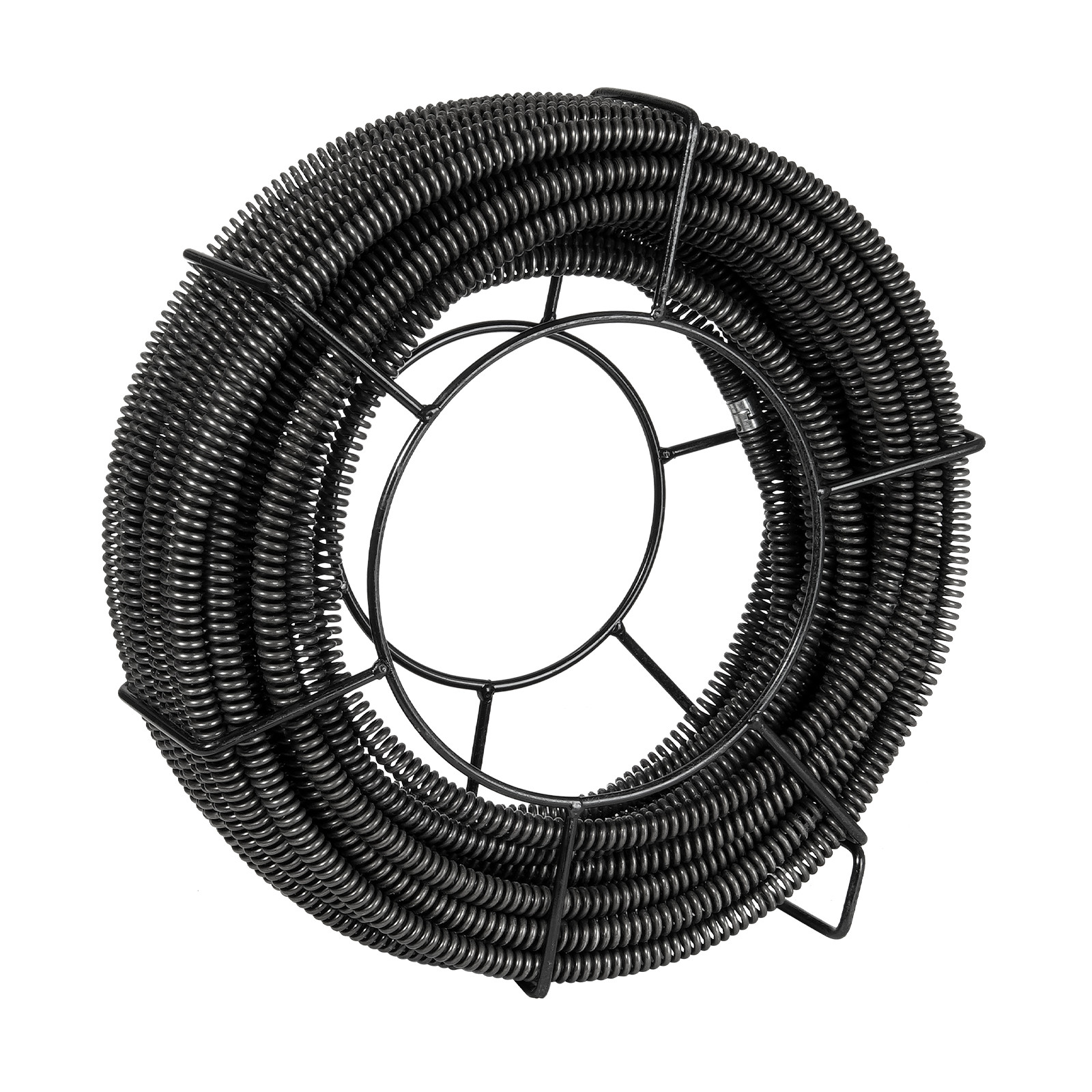 VEVOR Sectional Drain Cleaning Cable 100FTx5/8In & 7 Cutters for 0.8″-3.9″ Pipes